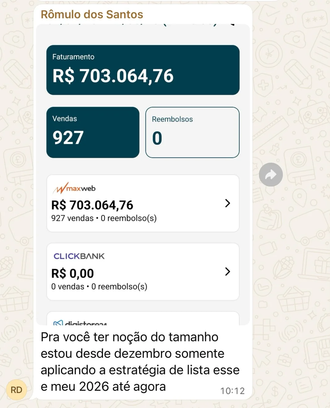 Depoimento de aluno